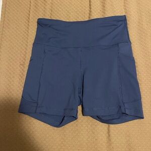Women's Navy Blue Biker Shorts with Pockets